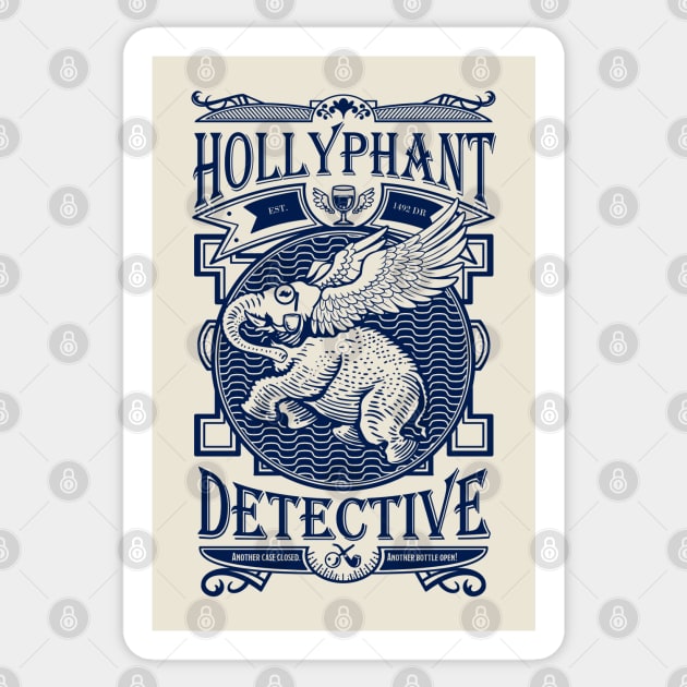 Hollyphant Detective - blue Sticker by Milmino